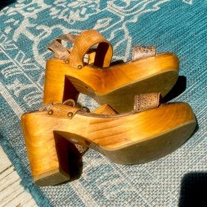 Bed Stu Distressed Platform Sandals - unworn - size 9